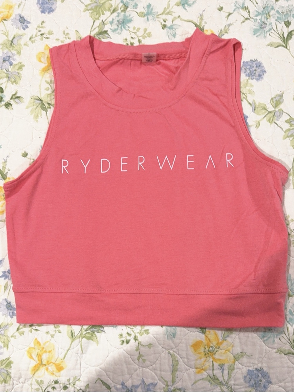 Ryderwear Coral Pink Crop Performance Tank